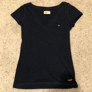 Hollister navy blue v-neck